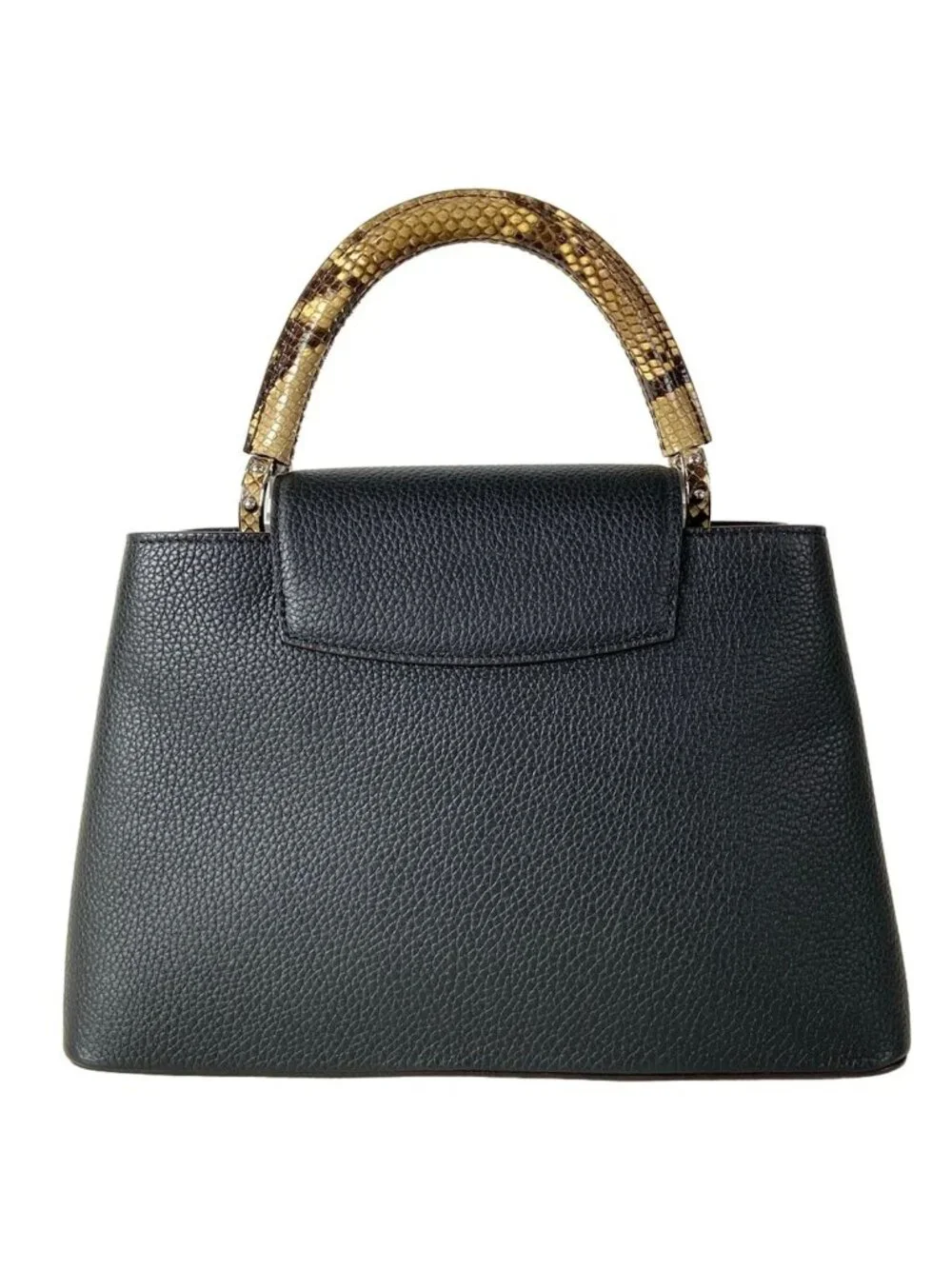 Louis Vuitton Handbag Capucines MM Noir Leather Cowhide